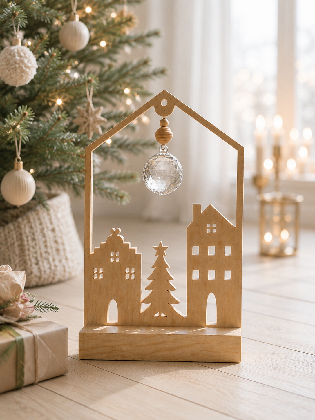 Sonnenfänger stehend Hygge aus Holz 
 Weihnachtsbaum