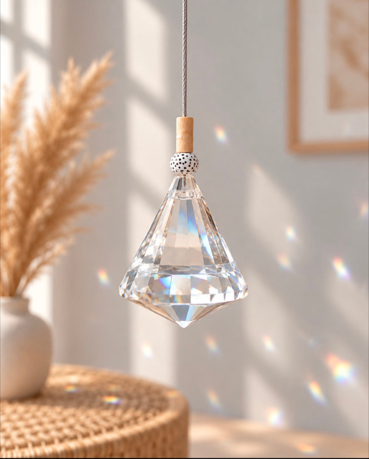 Großer Kristall Sonnenfänger „Diamant“ aus Glas